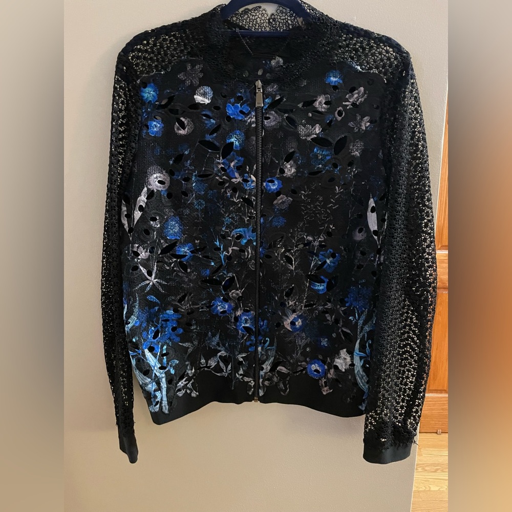 Elie Tahari Brandy women’s lace floral Moto jacket